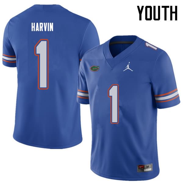 Youth NCAA Florida Gators Percy Harvin #1 Stitched Authentic Jordan Brand Royal College Football Jersey GBC6165RG